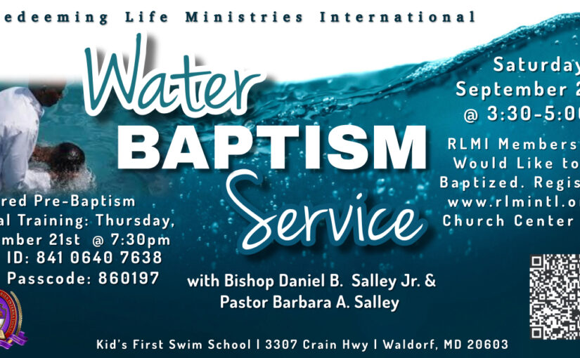 Water Baptism Registration: Saturday, September 23rd