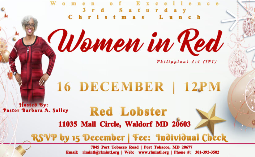 The Women of Excellence “Woman In Red” Christmas Luncheon